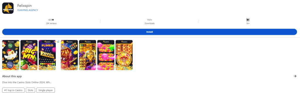 felixspin mobile casino app 